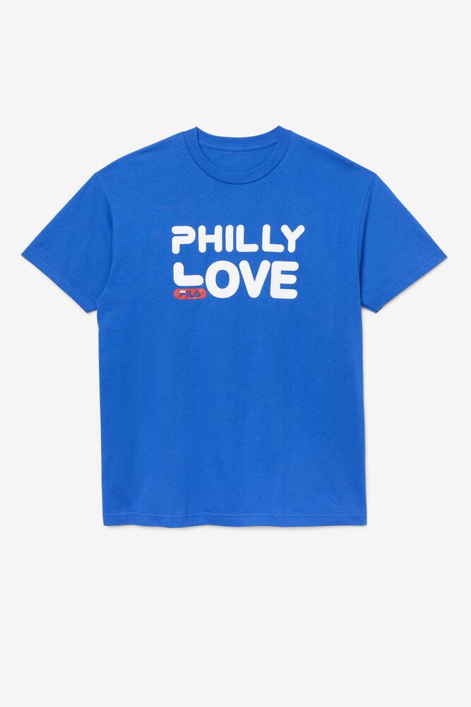 Fila T-Shirt Mens Blue Philly Love - Ireland 82401-DFUJ